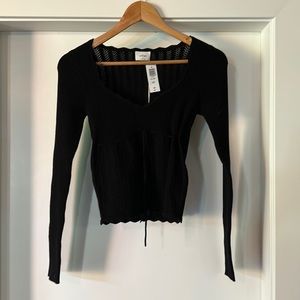Black Wilfred Cropped Long sleeve Shirt